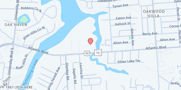 Map showing South Side Christian Church at South Side Christian Church, Jacksonville, FL
