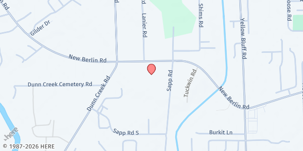 Map showing Spirit of Life Church at 2636 New Berlin Rd., Jacksonville, FL