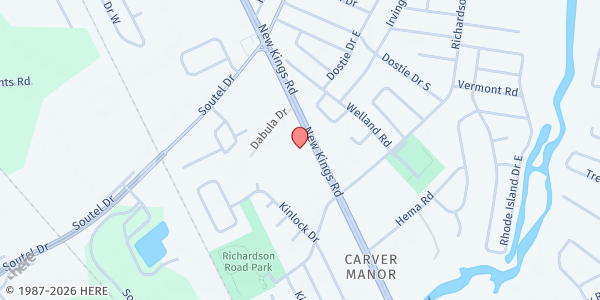 Map showing St. Pauls AME at 6910 New Kings Road, Jacksonville, FL