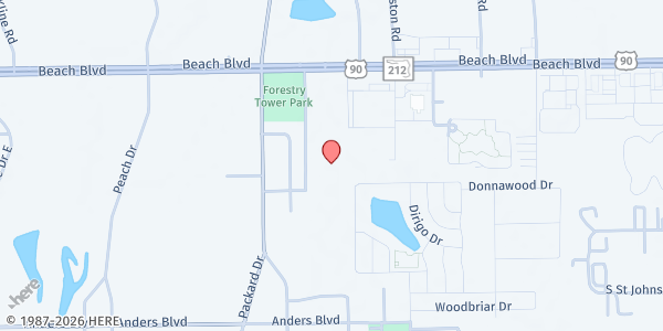 Map showing SVDP- St Denis at 10472 Beach Boulevard, Jacksonville, FL