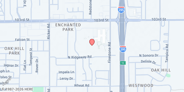 Map showing Tamika's School of Epicure at 5530 Firestone Rd, Jacksonville, FL