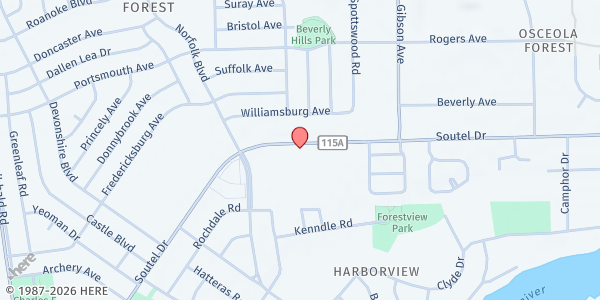 Map showing The Master's Touch Ministry at 4510 Soutel Drive, Jacksonville, FL