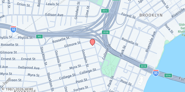 Map showing The Well Church at 2001 Ernest St., Jacksonville, FL