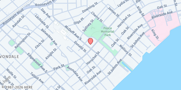 Map showing Trinity Lutheran Church Food Pantry at 1415 S. McDuff Ave. S., Jacksonville, FL