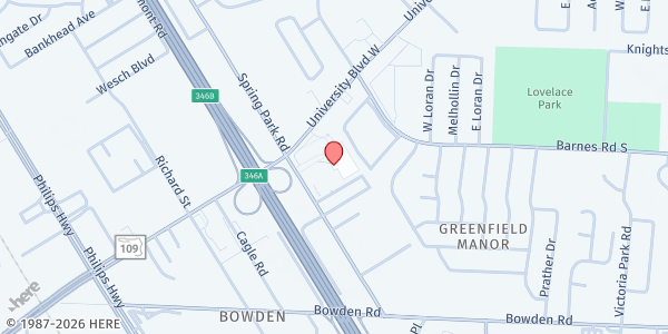 Map showing U Corner Pantry at 5520 University Blvd West, Jacksonville, FL