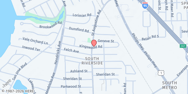 Map showing UCOM Urban Serv Inc. at 3349 St. Augustine Rd., Jacksonville, FL