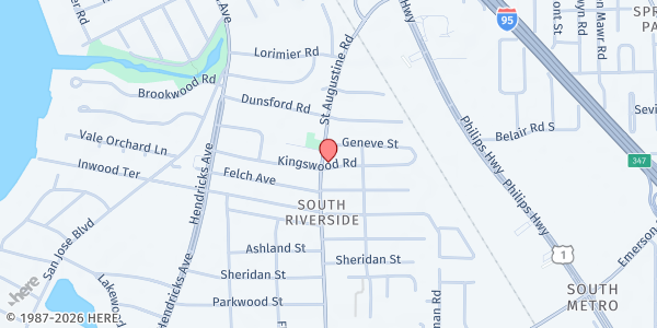 Map showing UCOM URBANSERV INC. - South Riverside at 3349 St. Augustine Rd., Jacksonville, FL