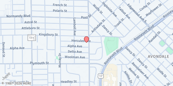 Map showing Uplift Church & Community Outreach at 1132 Hamilton St., Jacksonville, FL