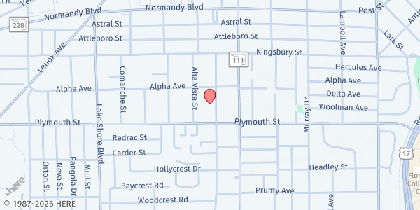 Map showing Wayman Community Development Center at 1176 Labelle Street, Jacksonville, FL