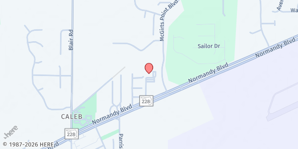 Map showing Westside Christian Church at 10123 Normandy Blvd., Jacksonville, FL