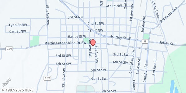 Map showing Mobile Distribution @ Greater Poplar Springs Missionary Baptist Church at 702 1st Street NW, Jasper, FL