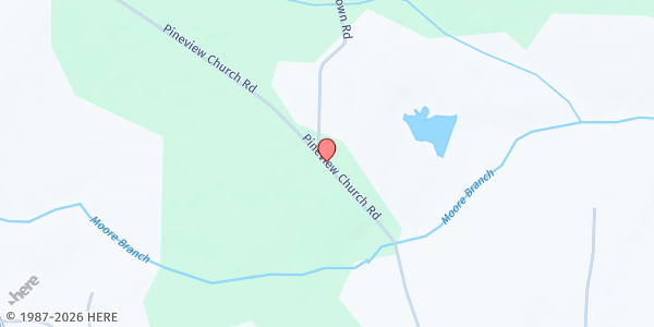 Map showing Pineview United Methodist Church at 1400 Pineview Church Rd., Jay, FL