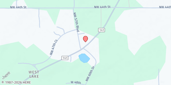 Map showing West Lake Church of God at 4973 Northwest Co Road 141, Jennings, FL