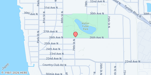 Map showing Walter Fuller Center at 7891 26th Avenue North, Jungle Terrace, FL