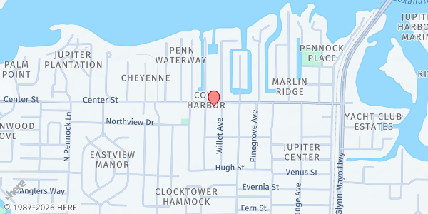 Map showing Generation Church at 430 Center St., Jupiter, FL