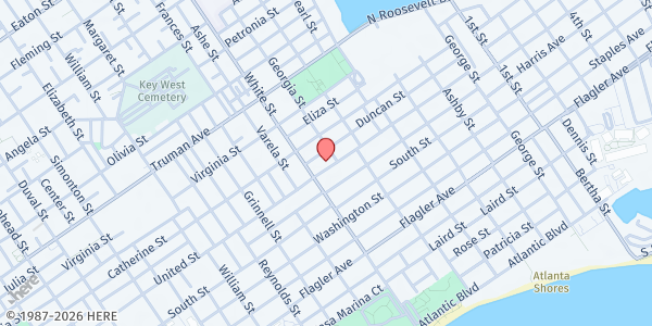 Map showing Glad Tidings Tabernacle at 1209 United St., Key West, FL