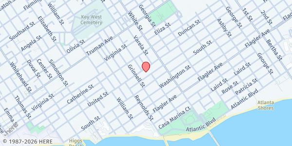 Map showing KEY LARGO COMMUNITY KITCHEN - SOS at 1020 United Street, Key West, FL