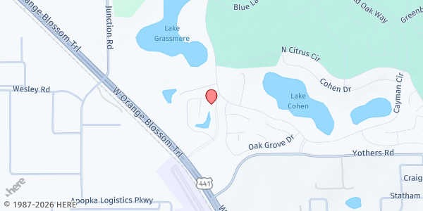 Map showing Andres Gautier Ministries at 2126 Spillman Drive, Kissimmee, FL