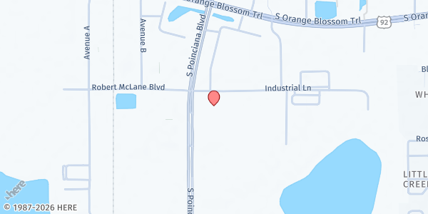 Map showing Anointed Victorious Outreach Services (AVOS) at 1901 S. Poinciana Blvd. #102, Kissimmee, FL