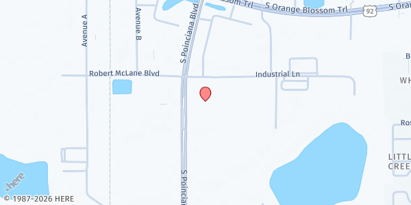 Map showing AVOS Anointed Victorious Outreach Services at 1901 S. Poinciana Blvd., Kissimmee, FL