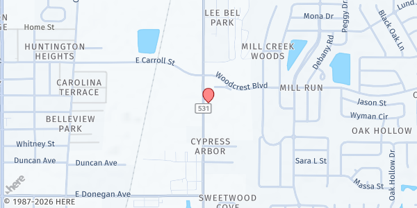 Map showing Church and Community Assistance Program at 2617 Michigan Avenue, Kissimmee, FL
