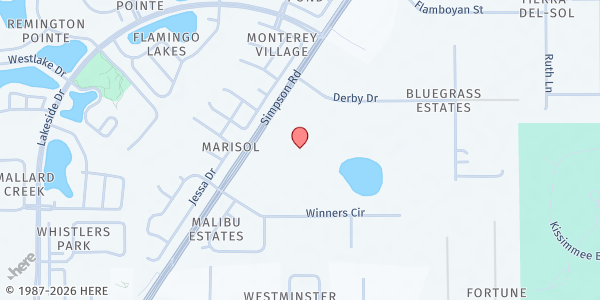 Map showing Familias Unidas, Inc. at 2031 Simpson Rd., Kissimmee, FL
