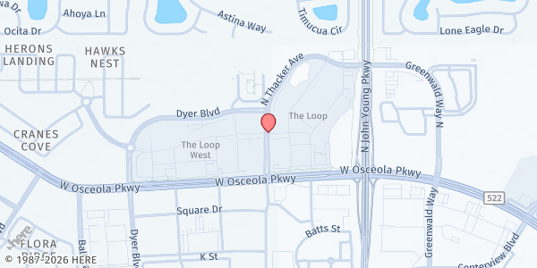 Map showing Holy Redeemer Catholic Church at 1603 N. Thacker St., Kissimmee, FL