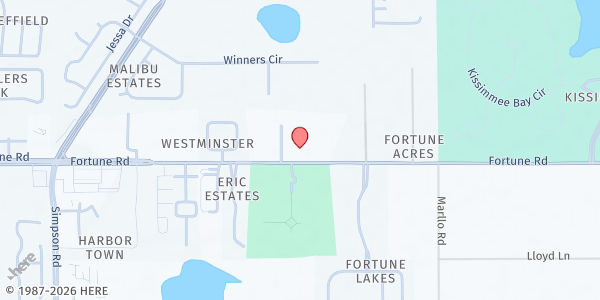 Map showing Iglesia De Dios Pentecostal Mi at 2521 Fortune Rd., Kissimmee, FL