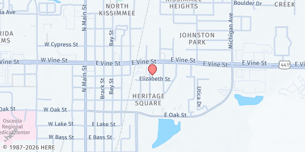 Map showing Kissimmee Spanish SDA Church at 1219 North Ingram Street, Kissimmee, FL