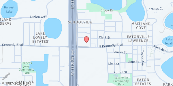 Map showing Life Center Church at 63 East Kennedy Blvd, Kissimmee, FL