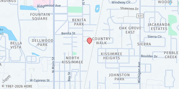 Map showing Mt. Zion Seventh-Day Adventist Church at 2123 Smith Street, Kissimmee, FL