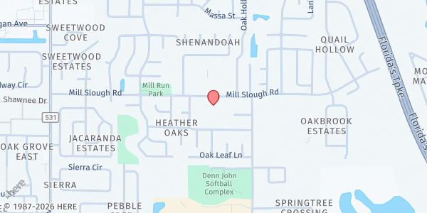 Map showing Salvation Army Kissimmee at 1550 Mill Slough Road, Kissimmee, FL