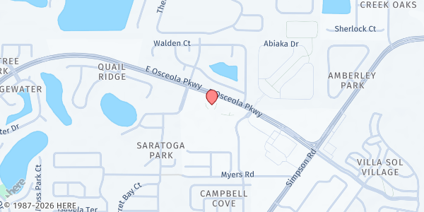 Map showing St. Catherine of Siena Catholic Church at 2750 E. Osceola Pkwy., Kissimmee, FL