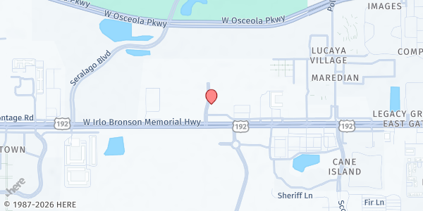 Map showing The Rock Church at 5515 West Irlo Bronson Memorial Hwy, Kissimmee, FL