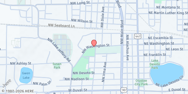 Map showing Christian Service Center of Columbia County at 441 NW Washington St., Lake City, FL