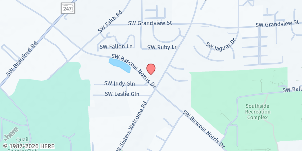 Map showing City Church at 1191 SW Bascom Norris Dr. #103, Lake City, FL