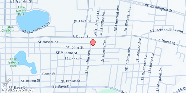 Map showing Lake City Church of God at 173 SE Ermine Ave., Lake City, FL