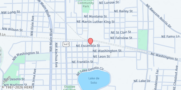 Map showing Olivet Missionary Baptist Church at 541 NE Davis Avenue, Lake City, FL