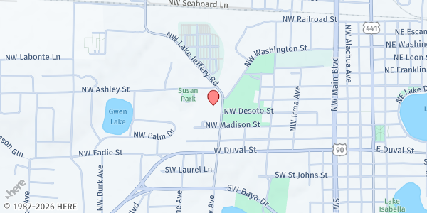 Map showing Parkview Baptist Church at 268 NW Lake Jeffery Road, Lake City, FL