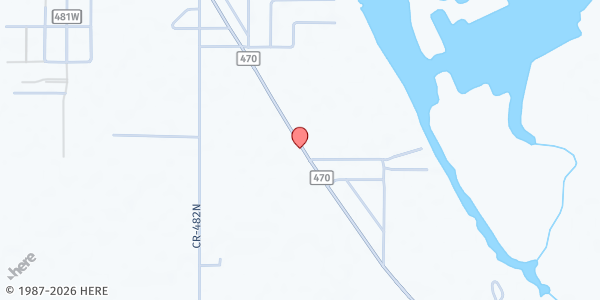 Map showing Lake Panasoffkee UMC at 589 N County Rd 470, Lake Panasoffkee, FL
