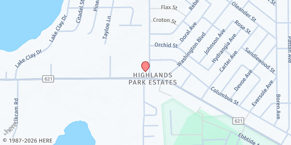 Map showing Church of God of Prophecy (Lake Placid Food Pantry) at 102 Hallmark Avenue, Lake Placid, FL