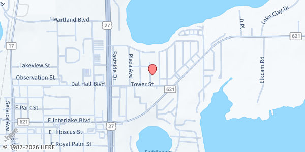 Map showing Manna Ministries of Lake Placid, Inc. at 416 Kent Ave, Lake Placid, FL