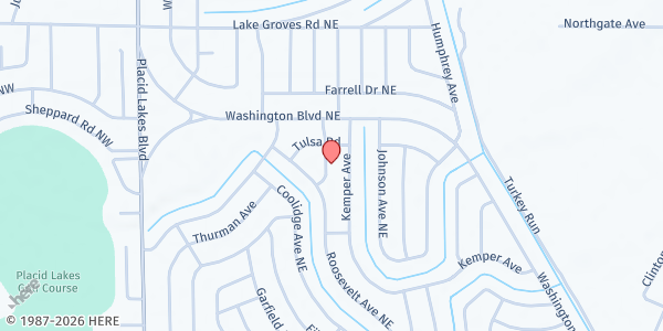 Map showing Placid Lakes Baptist at 116 Cleveland Ave NE, Lake Placid, FL