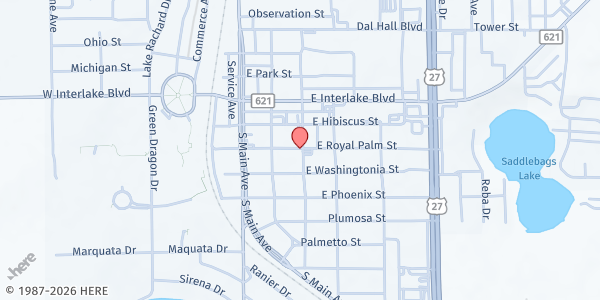 Map showing South Oak at 125 S. Oak Ave., Lake Placid, FL