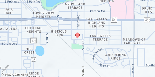 Map showing Holy Spirit Church Food Pantry at 644 S 9th St, Lake Wales, FL