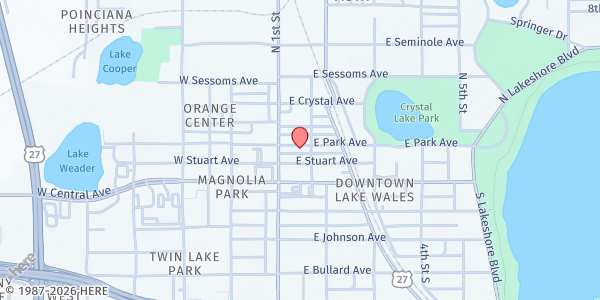 Map showing Lake Wales Emergency Food Pantry at 140 E. Park Ave., Lake Wales, FL