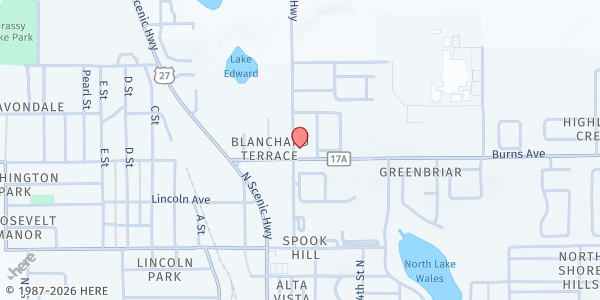 Map showing Lake Wales Seventh-Day Adventist Church at 233 Burns Ave., Lake Wales, FL