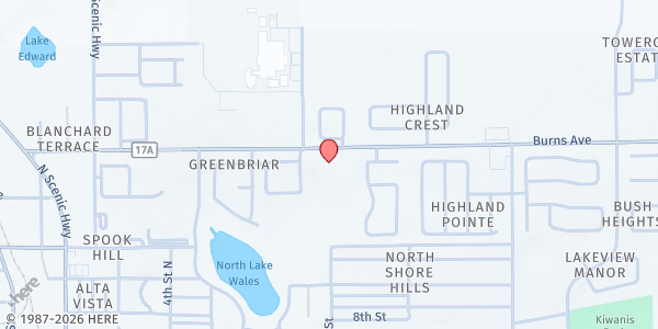 Map showing New Divine Church of God By Faith at 640 Burns Ave., Lake Wales, FL