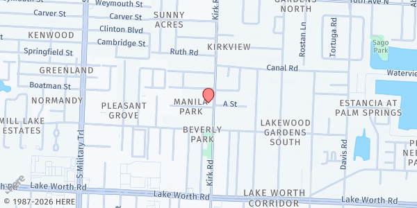 Map showing Bethel Church of God at 4610 Luzon Ave., Lake Worth, FL