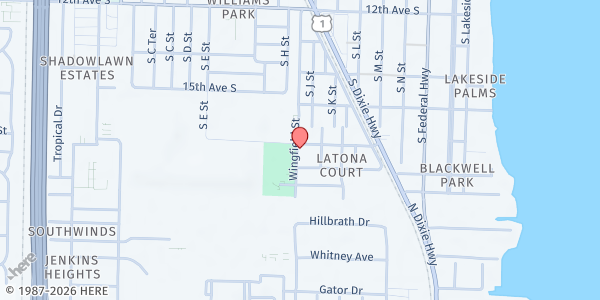 Map showing Extended Arm, Inc. at 819 Washington Ave., Lake Worth, FL